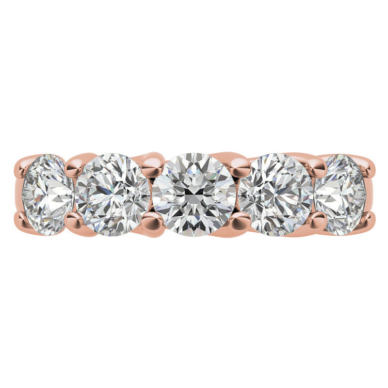 5-Stone Moissanite Shared-Prong Trellis Ring 4.5mm 1.66ct