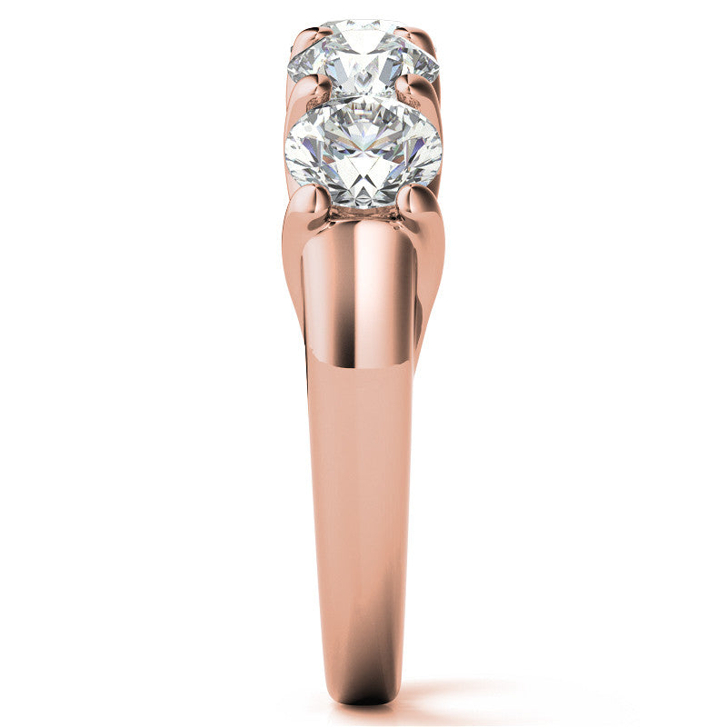 5-Stone Moissanite Shared-Prong Trellis Ring 4.5mm 1.66ct