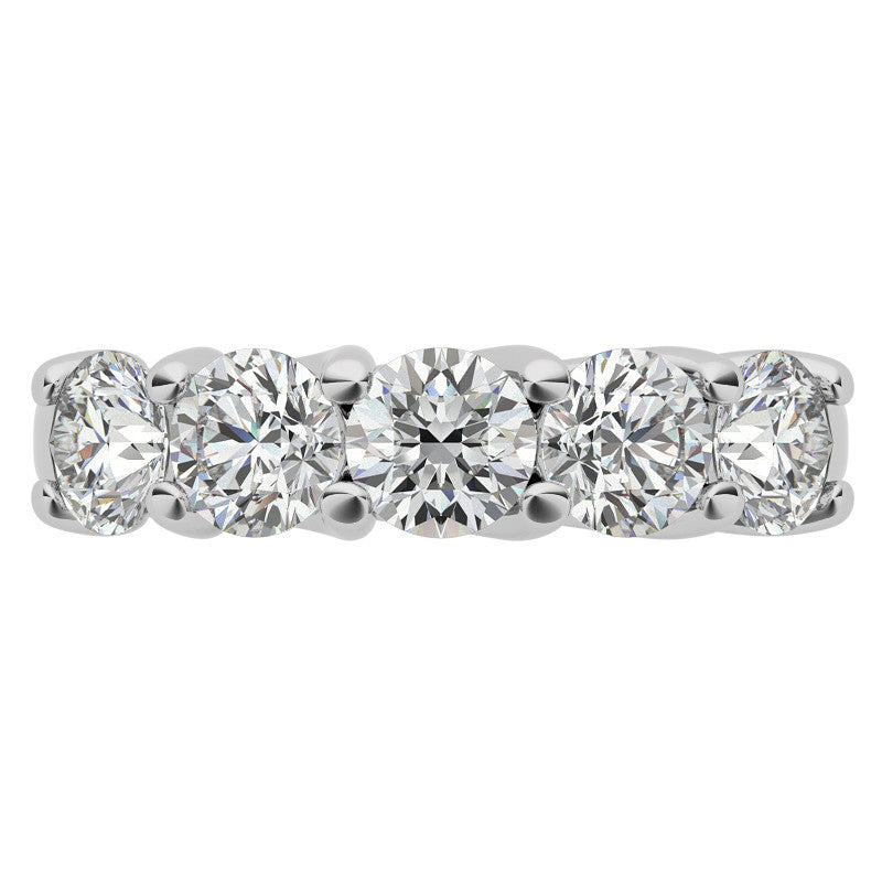 5-Stone Moissanite Shared-Prong Trellis Ring 4.5mm 1.66ct