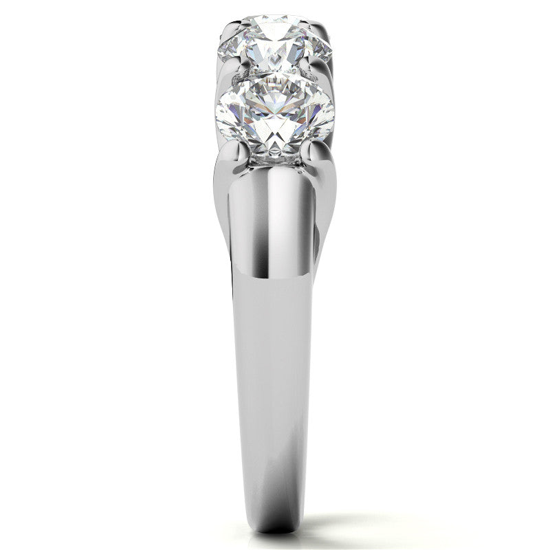 5-Stone Moissanite Shared-Prong Trellis Ring 4.5mm 1.66ct
