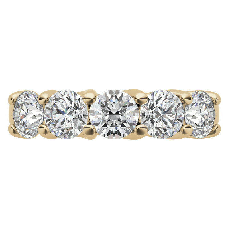 5-Stone Moissanite Shared-Prong Trellis Ring 4.5mm 1.66ct