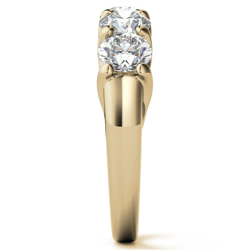 5-Stone Moissanite Shared-Prong Trellis Ring 4.5mm 1.66ct