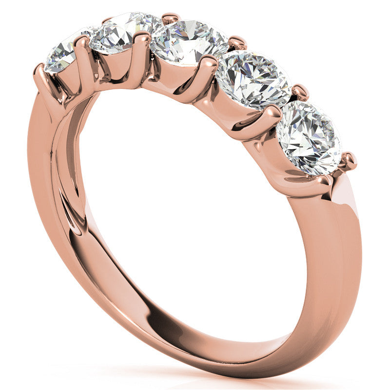 5-Stone Moissanite Shared-Prong Trellis Ring 4mm 1.25ct tw