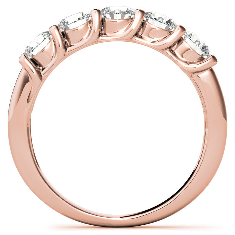 5-Stone Moissanite Shared-Prong Trellis Ring 4mm 1.25ct tw