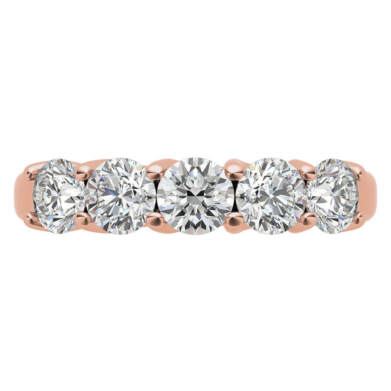 5-Stone Moissanite Shared-Prong Trellis Ring 4mm 1.25ct tw