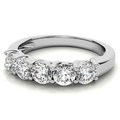 5-Stone Moissanite Shared-Prong Trellis Ring 4mm 1.25ct tw