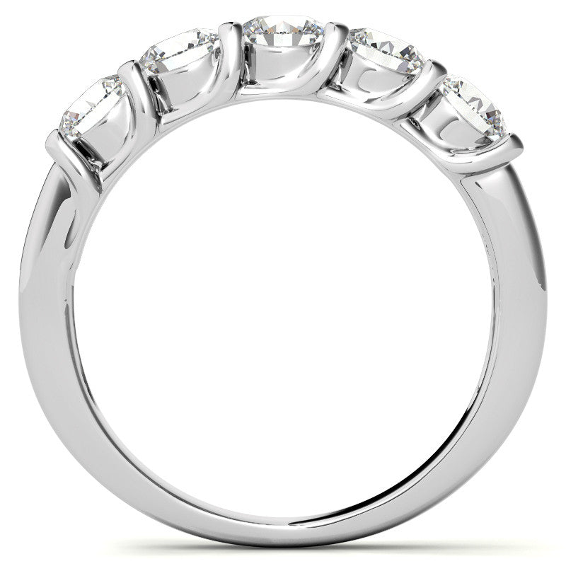 5-Stone Moissanite Shared-Prong Trellis Ring 4mm 1.25ct tw