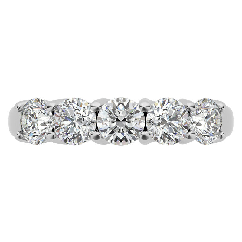 5-Stone Moissanite Shared-Prong Trellis Ring 4mm 1.25ct tw