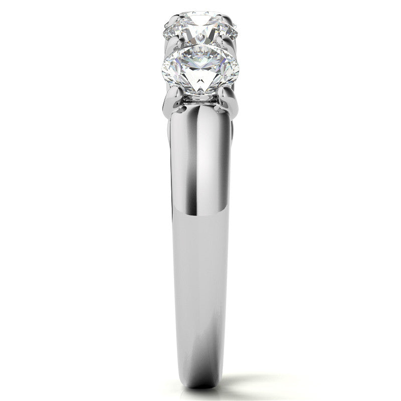 5-Stone Moissanite Shared-Prong Trellis Ring 4mm 1.25ct tw