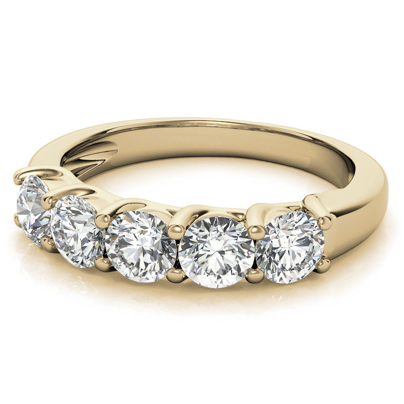 5-Stone Moissanite Shared-Prong Trellis Ring 4mm 1.25ct tw