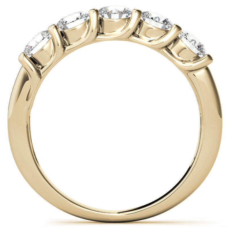 5-Stone Moissanite Shared-Prong Trellis Ring 4mm 1.25ct tw