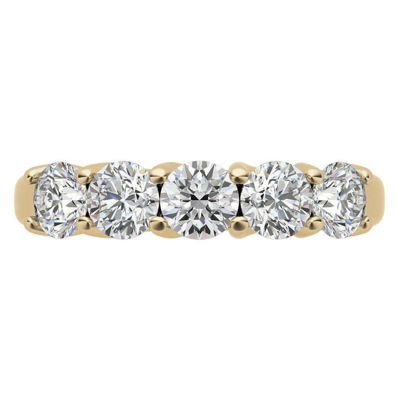 5-Stone Moissanite Shared-Prong Trellis Ring 4mm 1.25ct tw