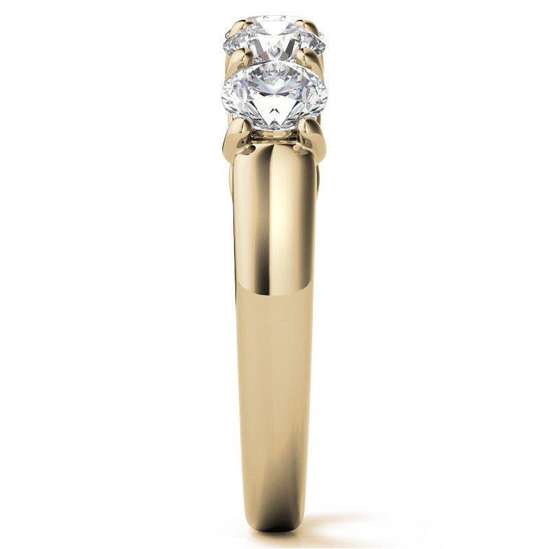 5-Stone Moissanite Shared-Prong Trellis Ring 4mm 1.25ct tw