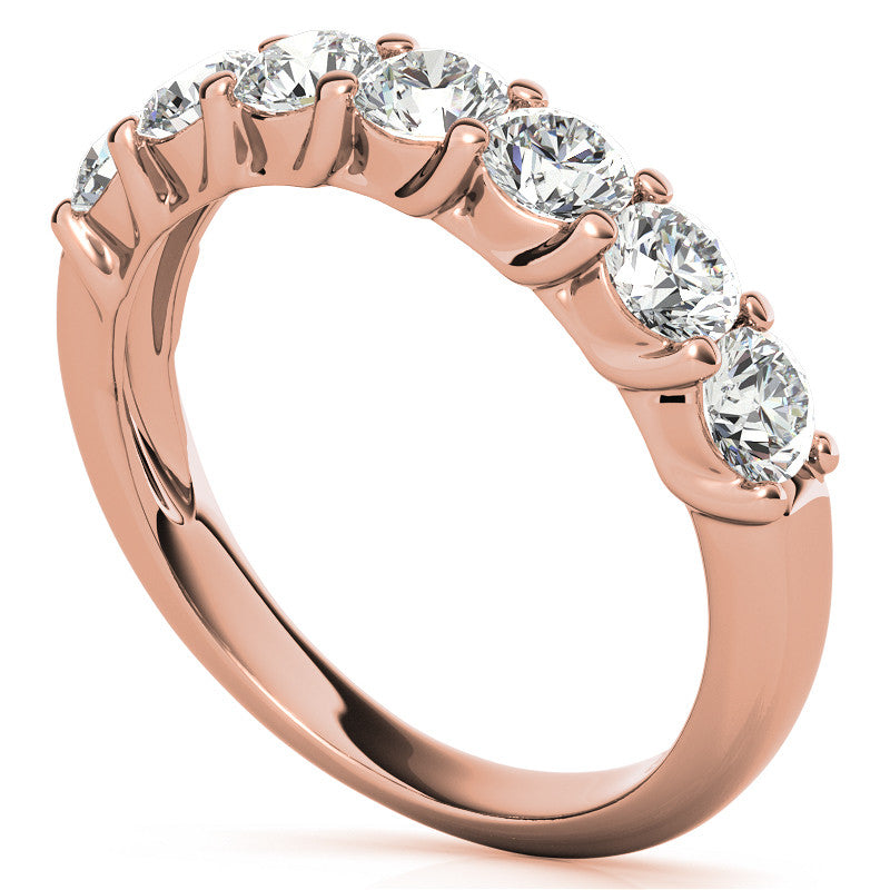 7-Stone Moissanite Shared-Prong Trellis Ring 3.5mm 0.75ct