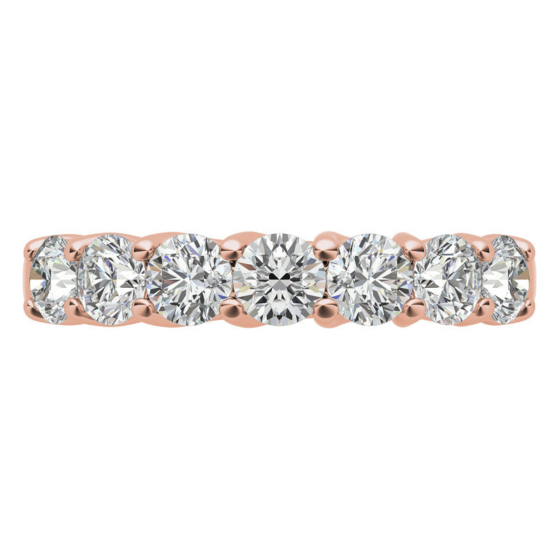 7-Stone Moissanite Shared-Prong Trellis Ring 3.5mm 0.75ct