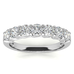7-Stone Moissanite Shared-Prong Trellis Ring 3.5mm 0.75ct