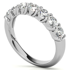 7-Stone Moissanite Shared-Prong Trellis Ring 3.5mm 0.75ct