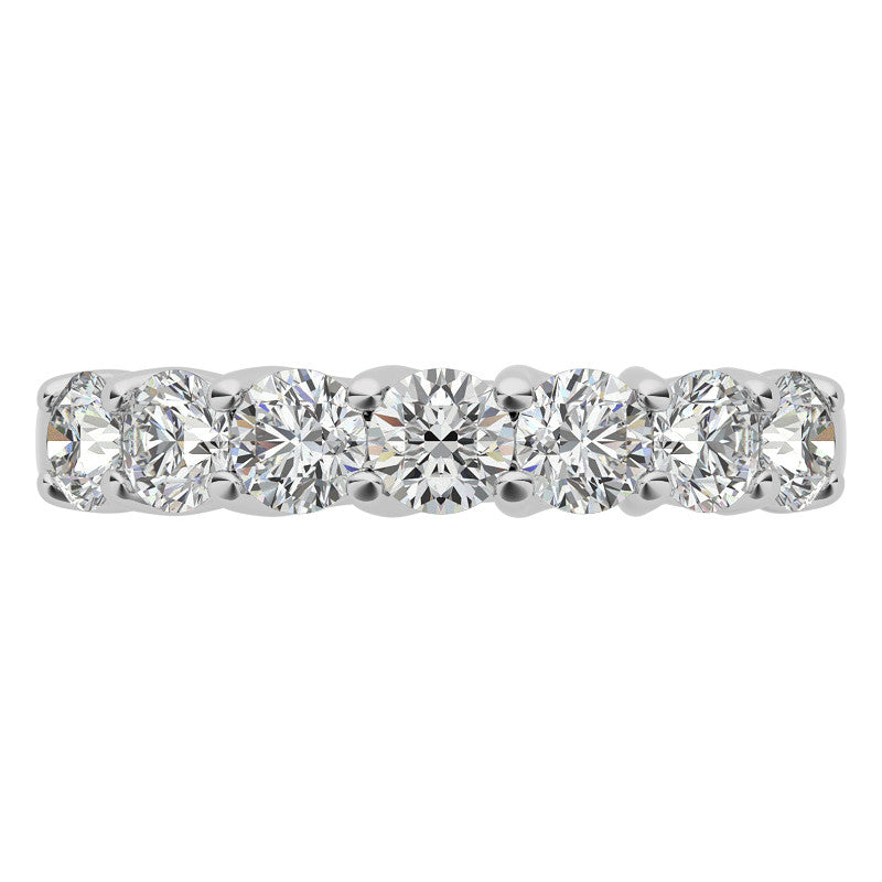 7-Stone Moissanite Shared-Prong Trellis Ring 3.5mm 0.75ct