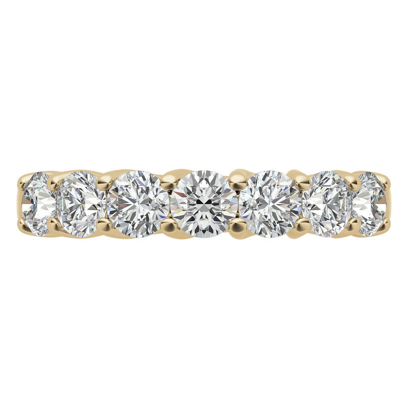 7-Stone Moissanite Shared-Prong Trellis Ring 3.5mm 0.75ct