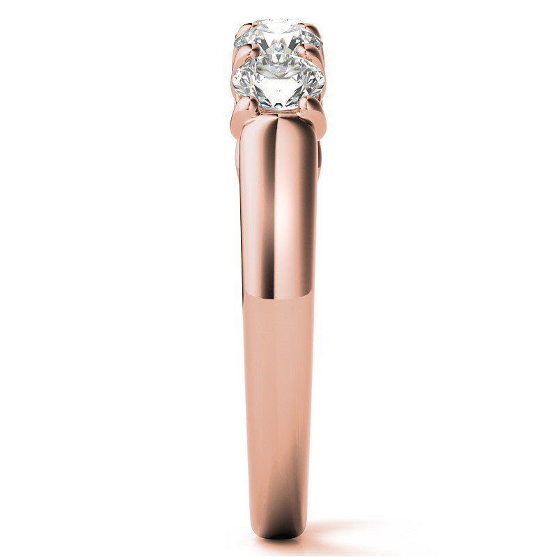 5-Stone Moissanite Shared-Prong Trellis Ring 3.5mm 0.75ct