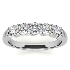 5-Stone Moissanite Shared-Prong Trellis Ring 3.5mm 0.75ct