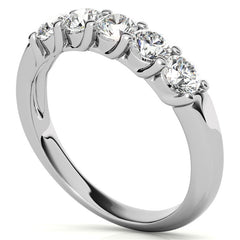 5-Stone Moissanite Shared-Prong Trellis Ring 3.5mm 0.75ct