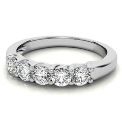 5-Stone Moissanite Shared-Prong Trellis Ring 3.5mm 0.75ct