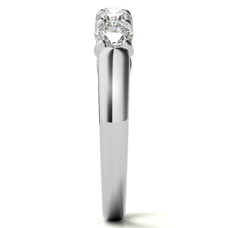 5-Stone Moissanite Shared-Prong Trellis Ring 3.5mm 0.75ct