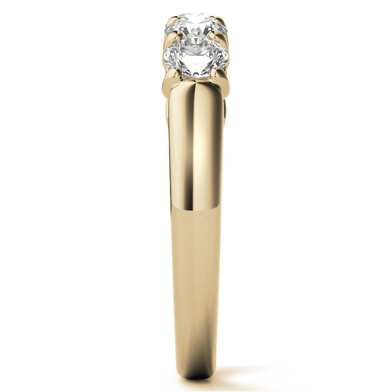 5-Stone Moissanite Shared-Prong Trellis Ring 3.5mm 0.75ct