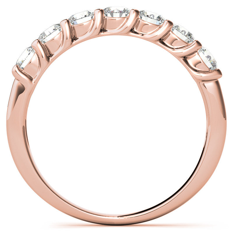 7-Stone Moissanite Shared-Prong Trellis Ring 3mm 0.70ct