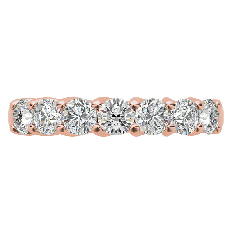 7-Stone Moissanite Shared-Prong Trellis Ring 3mm 0.70ct