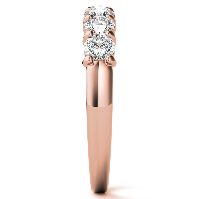7-Stone Moissanite Shared-Prong Trellis Ring 3mm 0.70ct