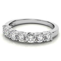 7-Stone Moissanite Shared-Prong Trellis Ring 3mm 0.70ct