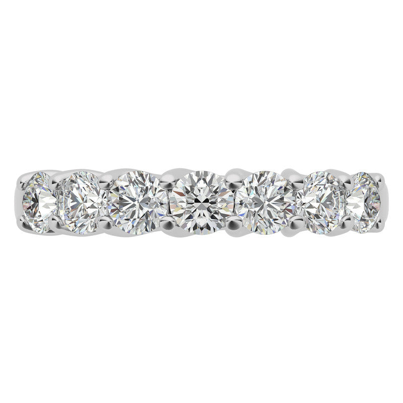 7-Stone Moissanite Shared-Prong Trellis Ring 3mm 0.70ct