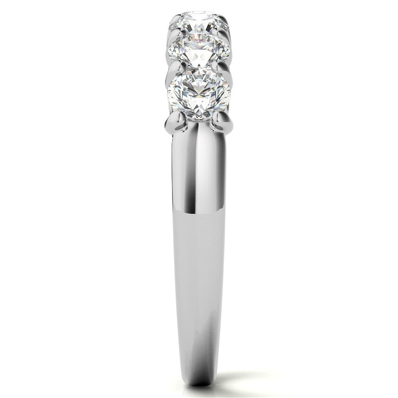 7-Stone Moissanite Shared-Prong Trellis Ring 3mm 0.70ct