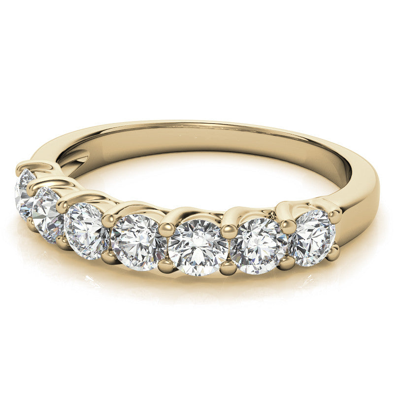 7-Stone Moissanite Shared-Prong Trellis Ring 3mm 0.70ct