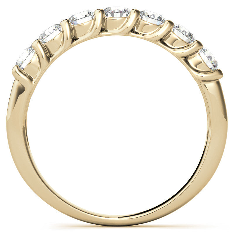7-Stone Moissanite Shared-Prong Trellis Ring 3mm 0.70ct
