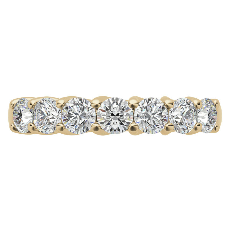 7-Stone Moissanite Shared-Prong Trellis Ring 3mm 0.70ct