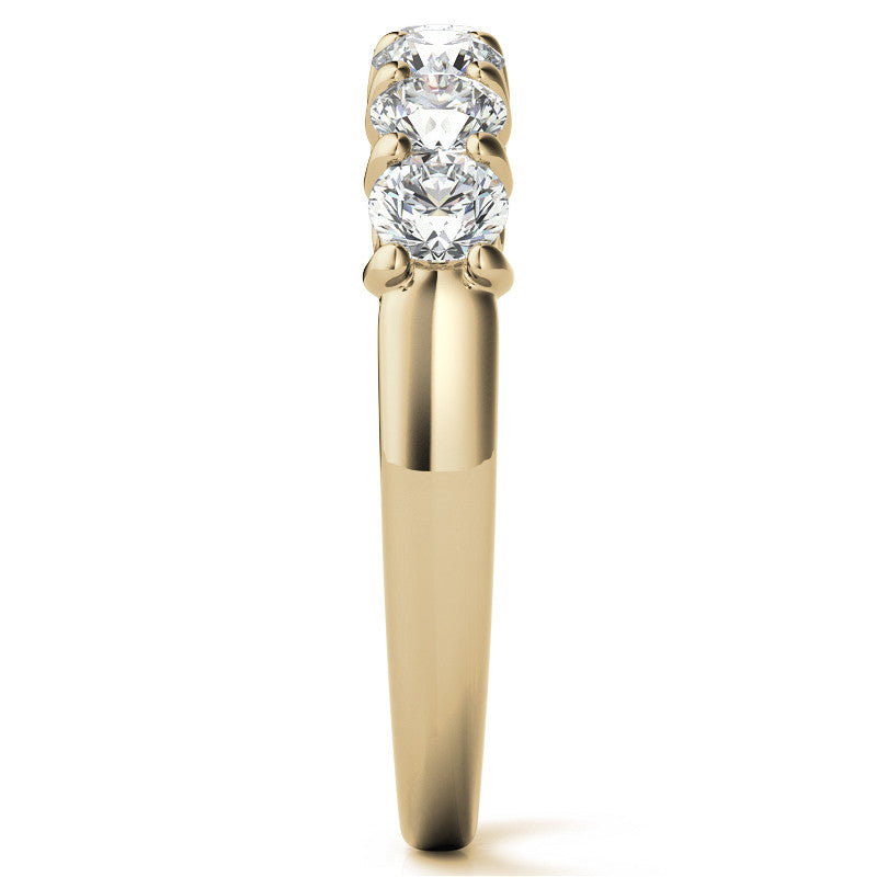 7-Stone Moissanite Shared-Prong Trellis Ring 3mm 0.70ct