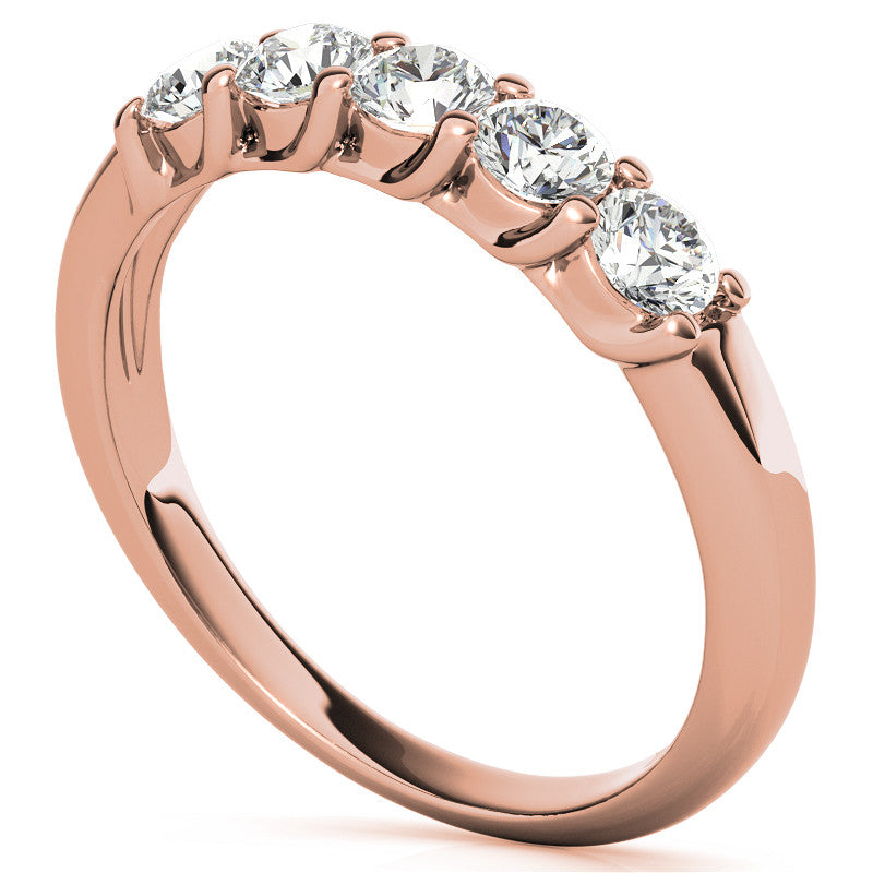 5-Stone Moissanite Shared-Prong Trellis Ring 3mm 0.50ct
