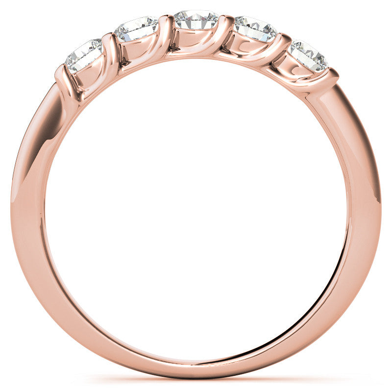 5-Stone Moissanite Shared-Prong Trellis Ring 3mm 0.50ct