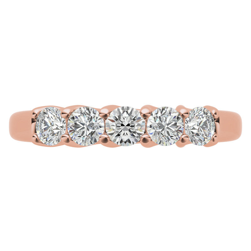 5-Stone Moissanite Shared-Prong Trellis Ring 3mm 0.50ct