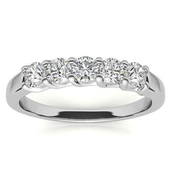5-Stone Moissanite Shared-Prong Trellis Ring 3mm 0.50ct