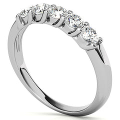 5-Stone Moissanite Shared-Prong Trellis Ring 3mm 0.50ct
