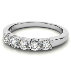 5-Stone Moissanite Shared-Prong Trellis Ring 3mm 0.50ct
