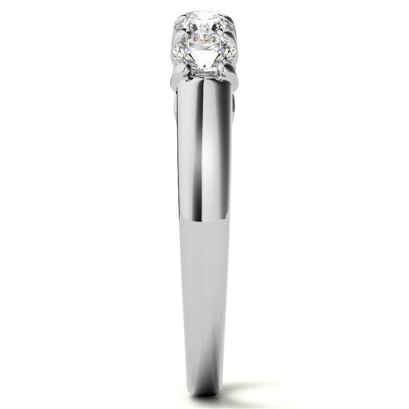 5-Stone Moissanite Shared-Prong Trellis Ring 3mm 0.50ct
