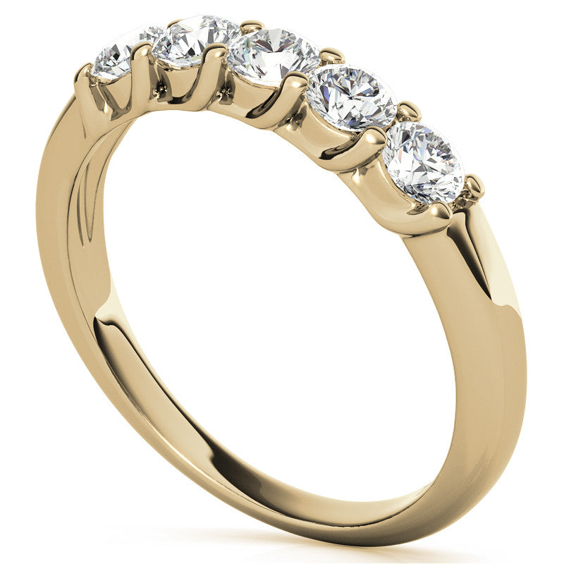 5-Stone Moissanite Shared-Prong Trellis Ring 3mm 0.50ct