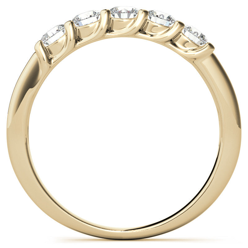5-Stone Moissanite Shared-Prong Trellis Ring 3mm 0.50ct