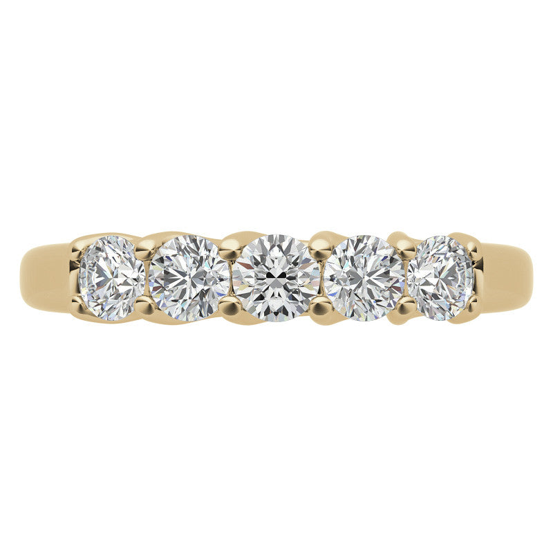 5-Stone Moissanite Shared-Prong Trellis Ring 3mm 0.50ct
