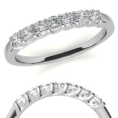 7-Stone Moissanite Shared-Prong Trellis Ring 2.5mm 0.42ct
